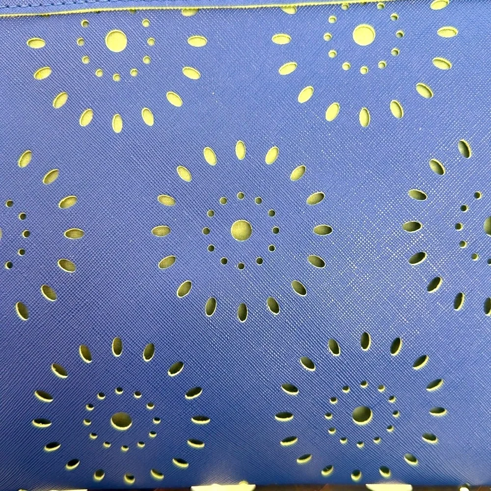 Carlos by Carlos Santana Blue Laser-Cut Women's Clutch